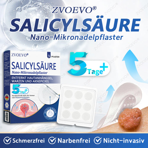 💐🔥【Offizieller Store】Zvoevo® Salicylsäure-Nano-Mikronadel-Pflaster (gegen Hautanhängsel, Warzen & Aknepickel)