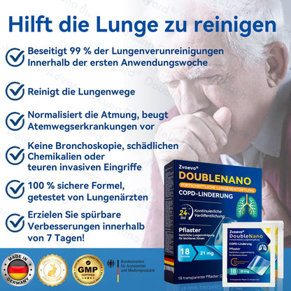 👨‍⚕️🏅BfArM-registriert | Zvoevo® DoubleNano COPD-Linderungspflaster (💝 Gezielte Behandlung bei Husten, Atemnot, Keuchen, Schleim, verstopfter Nase, Bronchitis, Allergiesymptomen und allgemeinen Lungenbeschwerden 🫁)