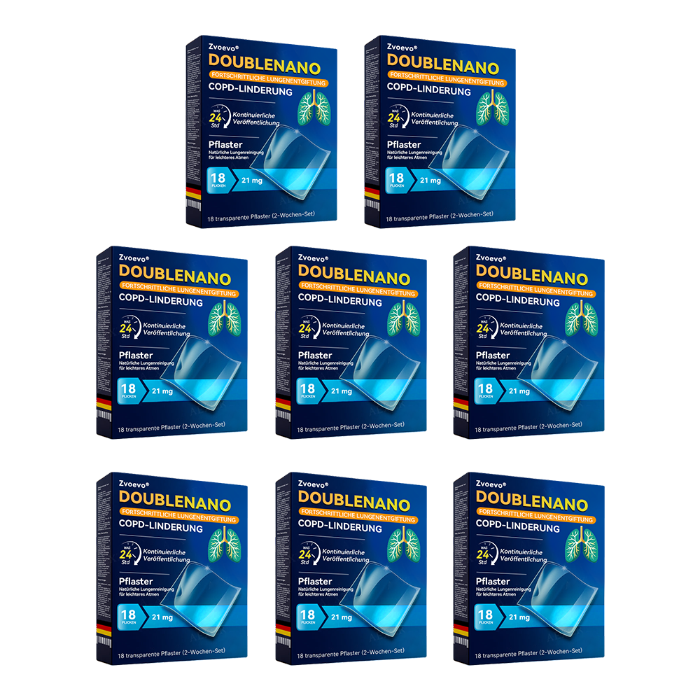 👨‍⚕️🏅BfArM-registriert | Zvoevo® DoubleNano COPD-Linderungspflaster (💝 Gezielte Behandlung bei Husten, Atemnot, Keuchen, Schleim, verstopfter Nase, Bronchitis, Allergiesymptomen und allgemeinen Lungenbeschwerden 🫁)